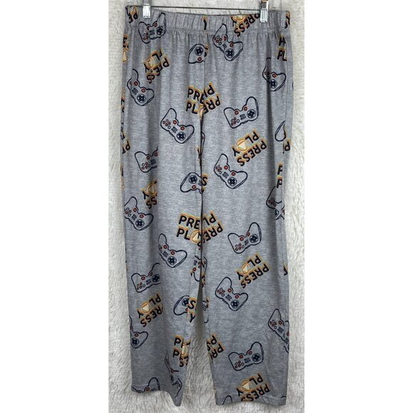 Therabouts Boys Large 14/16 Husky 2 Piece Pajama Set "Press Play" Gamer Gray - Picture 2 of 7